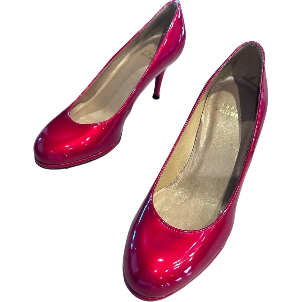 Perfect NEW Stuart Weitzman Candy Apple Red Heels Pumps Size 5